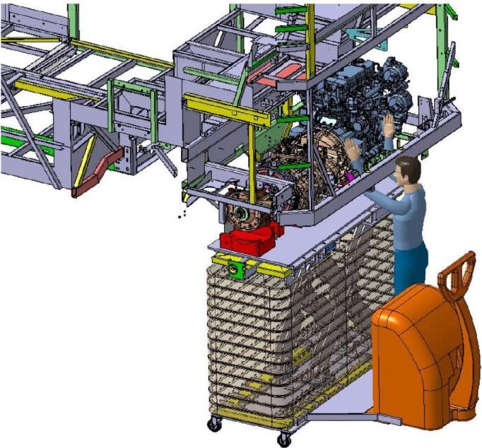 3,5 ton taşıma kapasiteli, ağır hizmet tipi makaslı X-lift motor yükleme ve montaj mekanizması